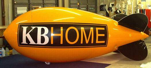 Advertising Blimp - KB Home logo - 14ft. Large balloons build your brand.